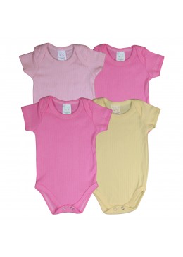 BODY SUED. CANELADO M/C LISO (PINTADINHO) (4 PCS)