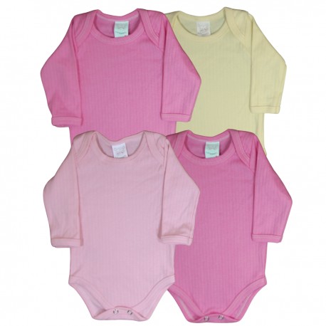 BODY SUED. CANELADO M/L LISO (PINTADINHO) (4 PCS)